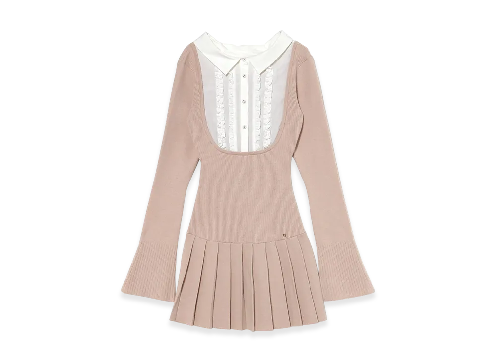 ANDMARY Lotta frill mini dress "Pink Beige"