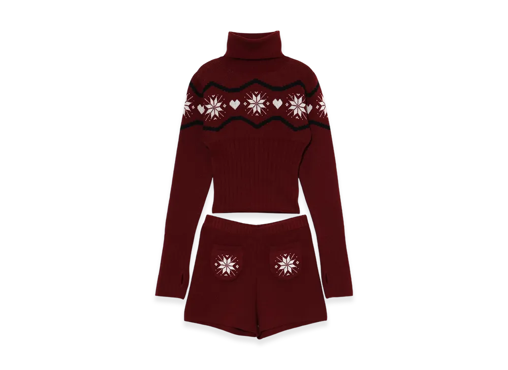 andmary Holy knit set up red