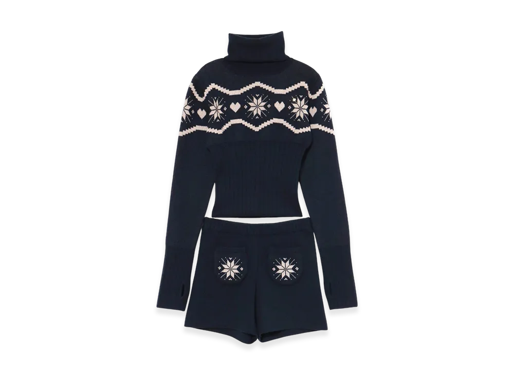 ANDMARY Holy knit set up "Navy"