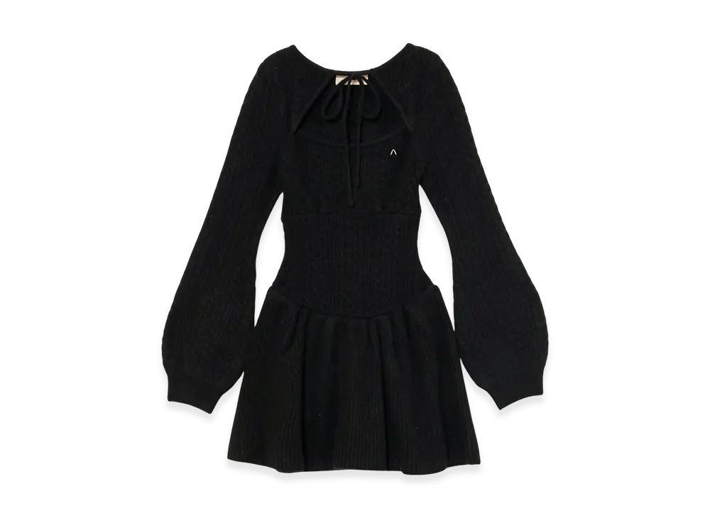 ANDMARY Amy cable flare mini dress "Black"