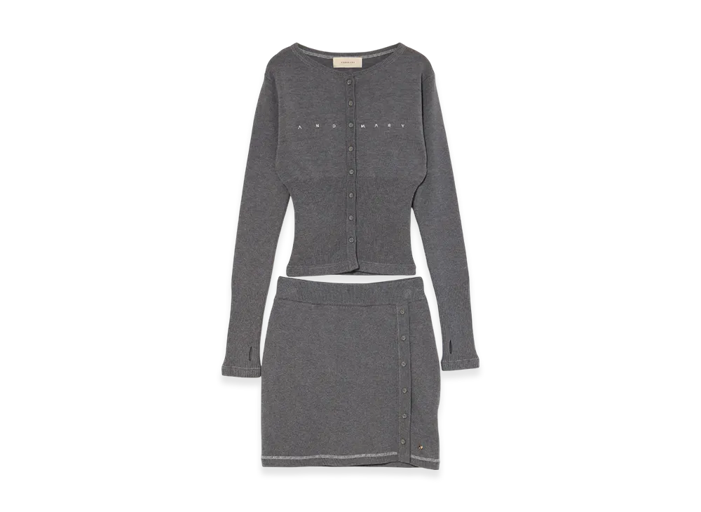 ANDMARY Mary logo cardigan set up "Gray"