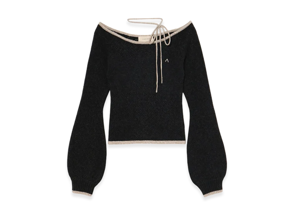 ANDMARY Milly crochet knit tops "Black"