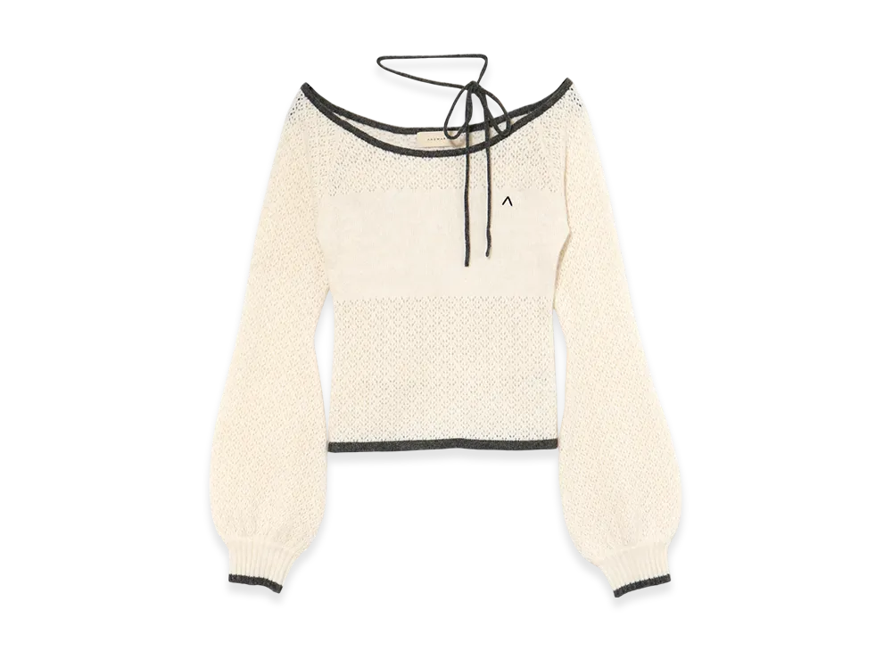 ANDMARY Milly crochet knit tops "White"