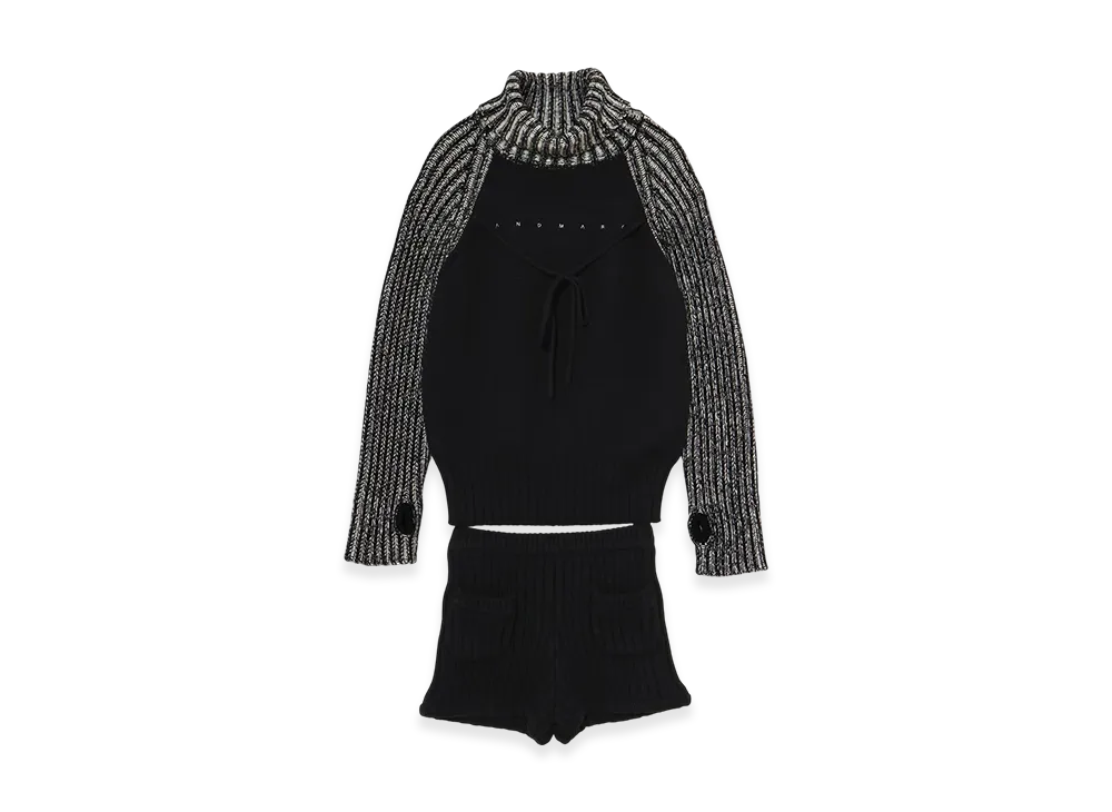 ANDMARY Mary logo loose knit set up "Black"
