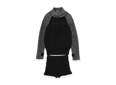 ANDMARY Mary logo loose knit set up "Black"