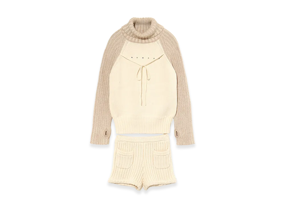 ANDMARY Mary logo loose knit set up "Ivory"