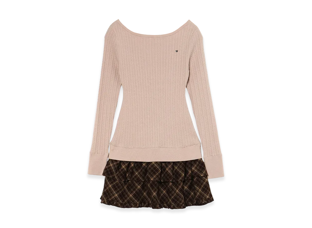 ANDMARY Nina check mini dress "Pink Beige"