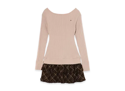 ANDMARY Nina check mini dress "Pink Beige"