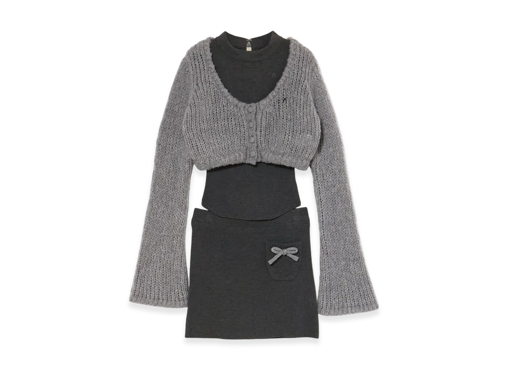 ANDMARY Zoff muffler knit set up "Gray"