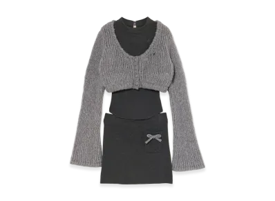 ANDMARY Zoff muffler knit set up "Gray"