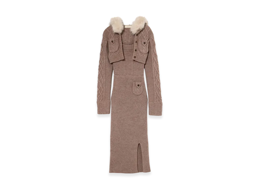 ANDMARY Nara hood set dress "Mocha Brown"