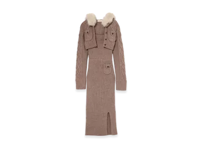 ANDMARY Nara hood set dress "Mocha Brown"