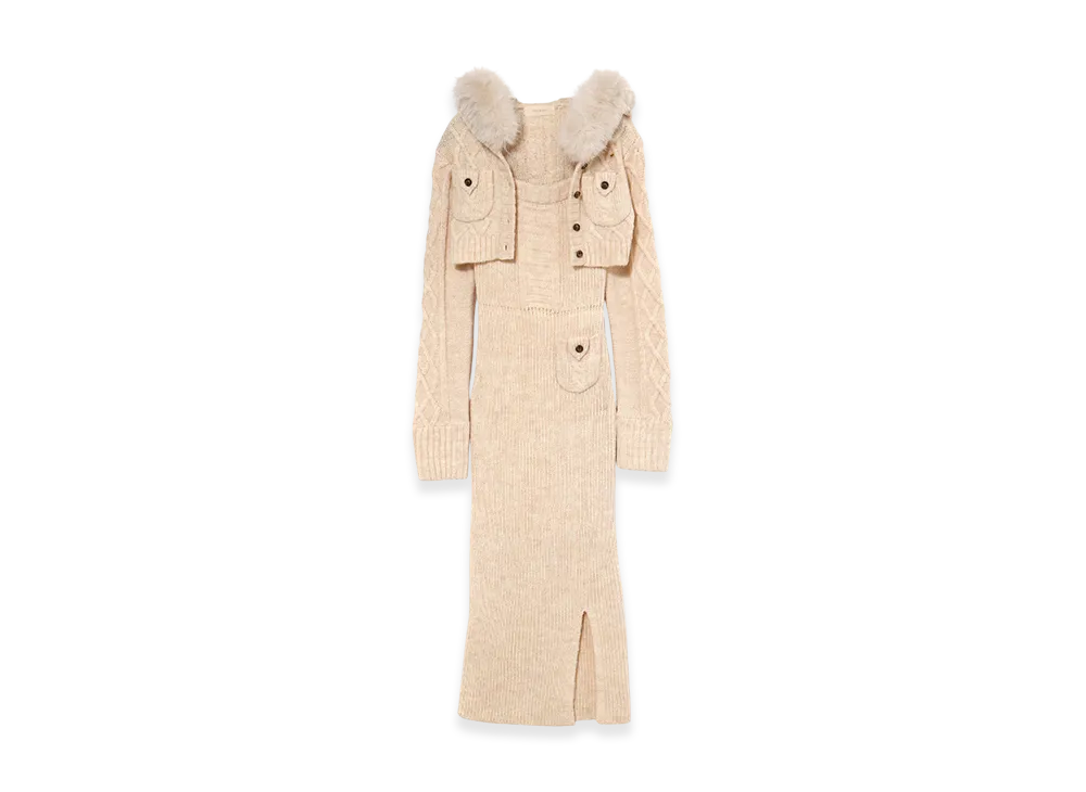 ANDMARY Nara hood set dress "Ivory"