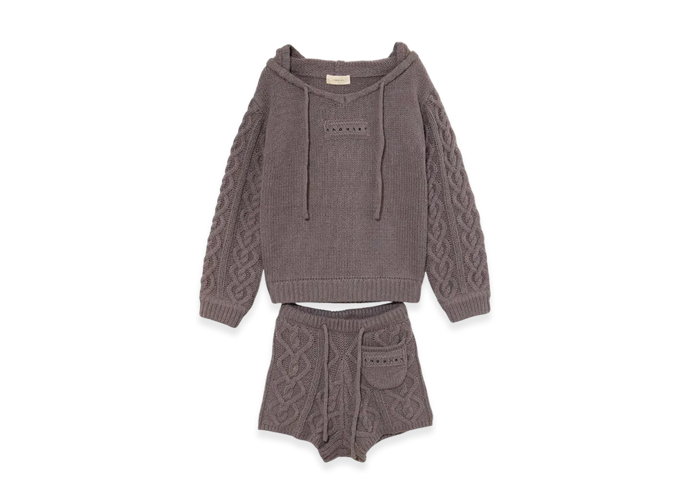 ANDMARY Mou loose knit set up "Gray"