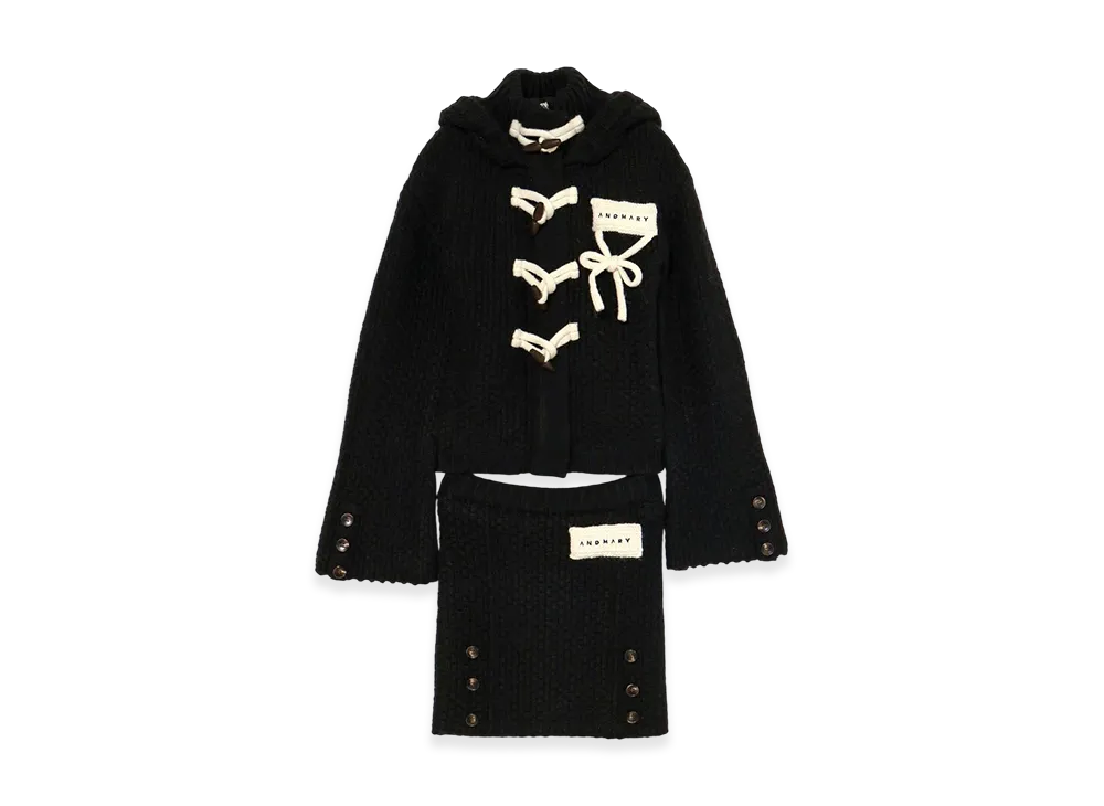 ANDMARY Cable knit jacket set up "Black"