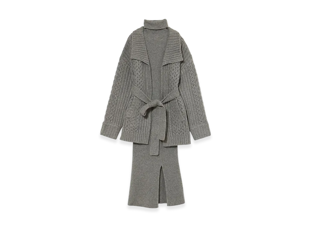 ANDMARY Nana cable knit set dress "Gray"