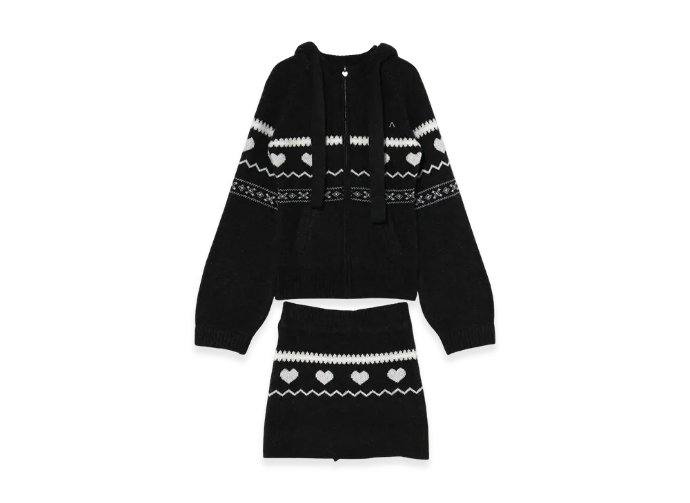 ANDMARY Heart knit set up "Black"