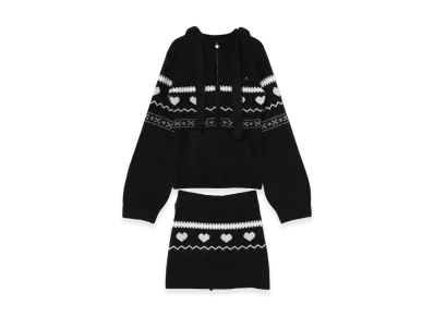 ANDMARY Heart knit set up "Black"