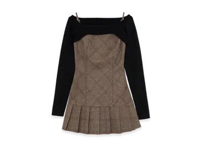 ANDMARY Selena Check Mini Dress "Brown"