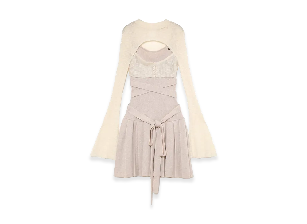 ANDMARY Mimi Ribbon Mini Dress "Beige"