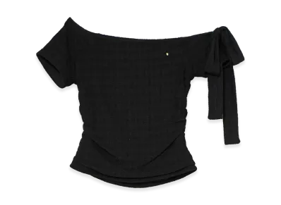 ANDMARY Lace Ribbon Tops "Black"