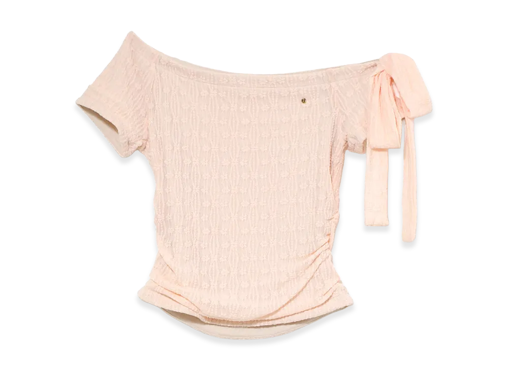 ANDMARY Lace Ribbon Tops "Pink"