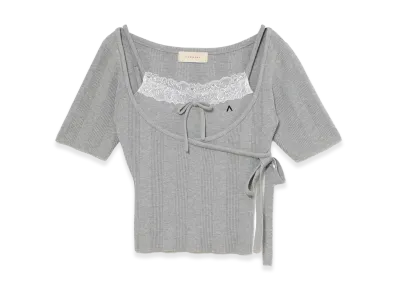ANDMARY Cachecoeur Lace Set Tops "Gray"