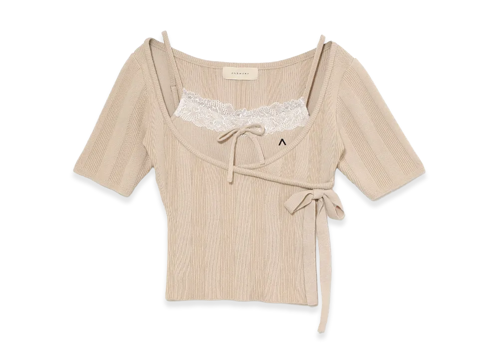 ANDMARY Cachecoeur Lace Set Tops "Beige"