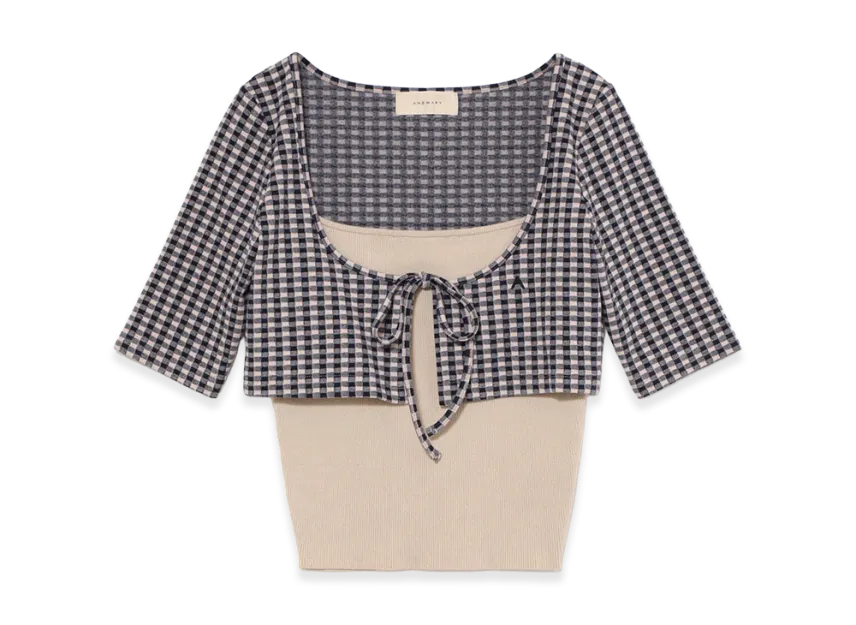 ANDMARY Ava Gingham Check Tops ANDMARY Ava Gingham Check Tops