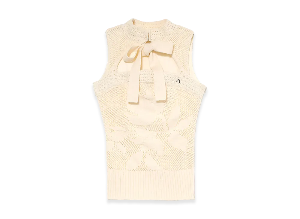 ANDMARY Violet Ribbon Tops "White"