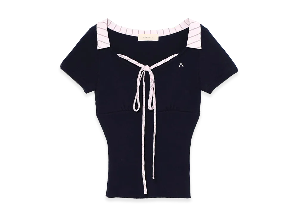 ANDMARY Suzy Ribbon Tops "Navy"