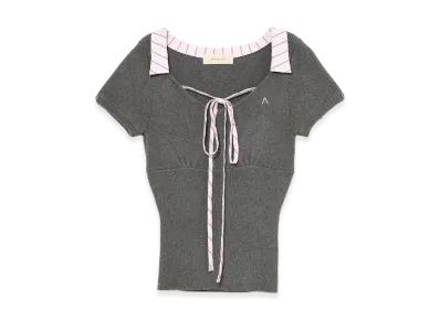 ANDMARY Suzy Ribbon Tops "Gray"
