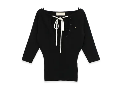 ANDMARY Hein Ribbon Knit Tops "Black"