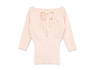 ANDMARY Hein Ribbon Knit Tops "Pink"