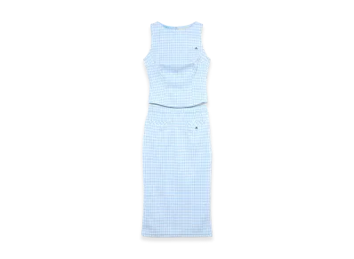 ANDMARY Ruru Gingham Set Up Long "Ice Blue"