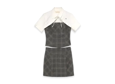 ANDMARY Women's Myla Check Blouse Set Up "Gray"