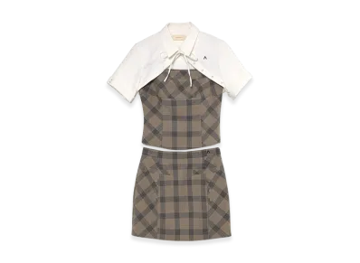 ANDMARY Women's Myla Check Blouse Set Up "Beige"