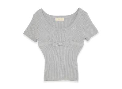 ANDMARY Women's Waffle Ribbon Tops "Ice Blue"