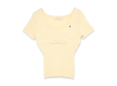 ANDMARY Women's Waffle Ribbon Tops "Ivory"