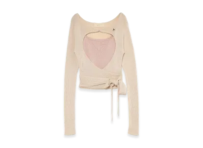 ANDMARY Women's Ballet Ribbon Set Tops "Beige"