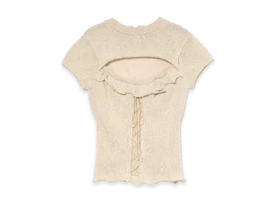 ANDMARY Women's AFleur Frill Knit Tops "Ivory"