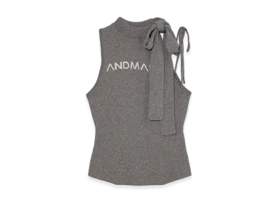 ANDMARY Women's Mary Logo Ribbon Tank "Gray"