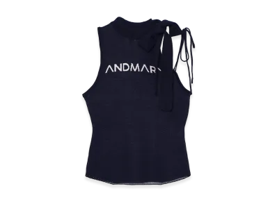 ANDMARY Women's Mary Logo Ribbon Tank "Navy"