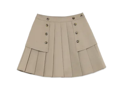 ANDMARY Women's Trench Pleats Mini Skirt "Beige"