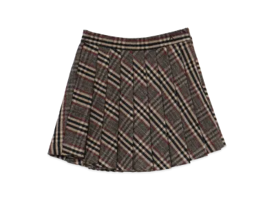 ANDMARY Women's Monica Check Pleats Mini Skirt "Beige"