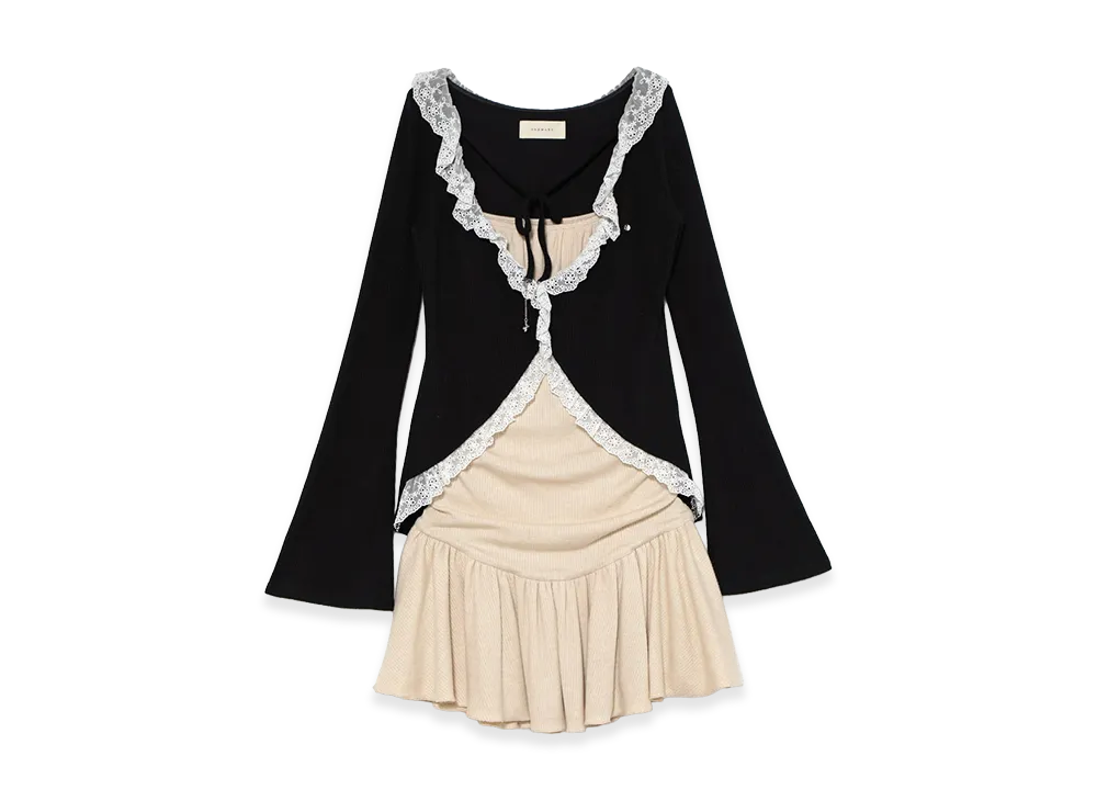 ANDMARY Women's Lilith Gather Set Dress "Black"