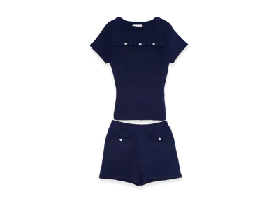 ANDMARY Women's Heart Button Mini Set Up "Navy"