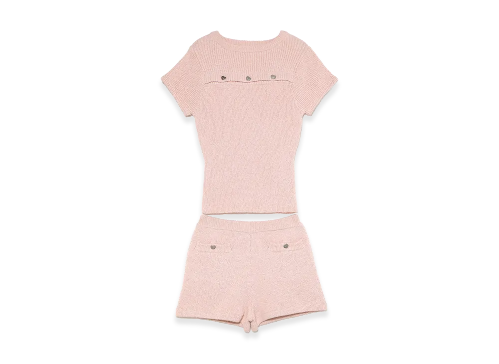 ANDMARY Women's Heart Button Mini Set Up "Pink"