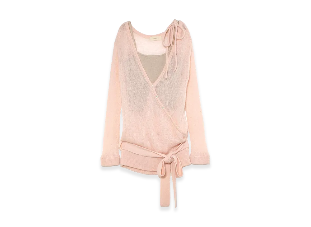 ANDMARY Women's Sheer Loose Knit Tops "Pink"