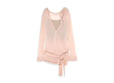 ANDMARY Women's Sheer Loose Knit Tops "Pink"